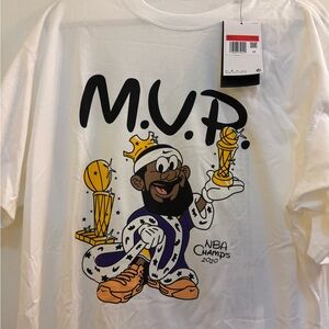 Nike White M.V.P. Graphic Long Sleeve Tee with Black, Purple & Gold Print